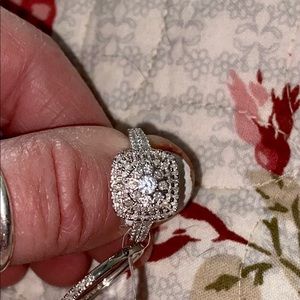 1carat white gold wedding set